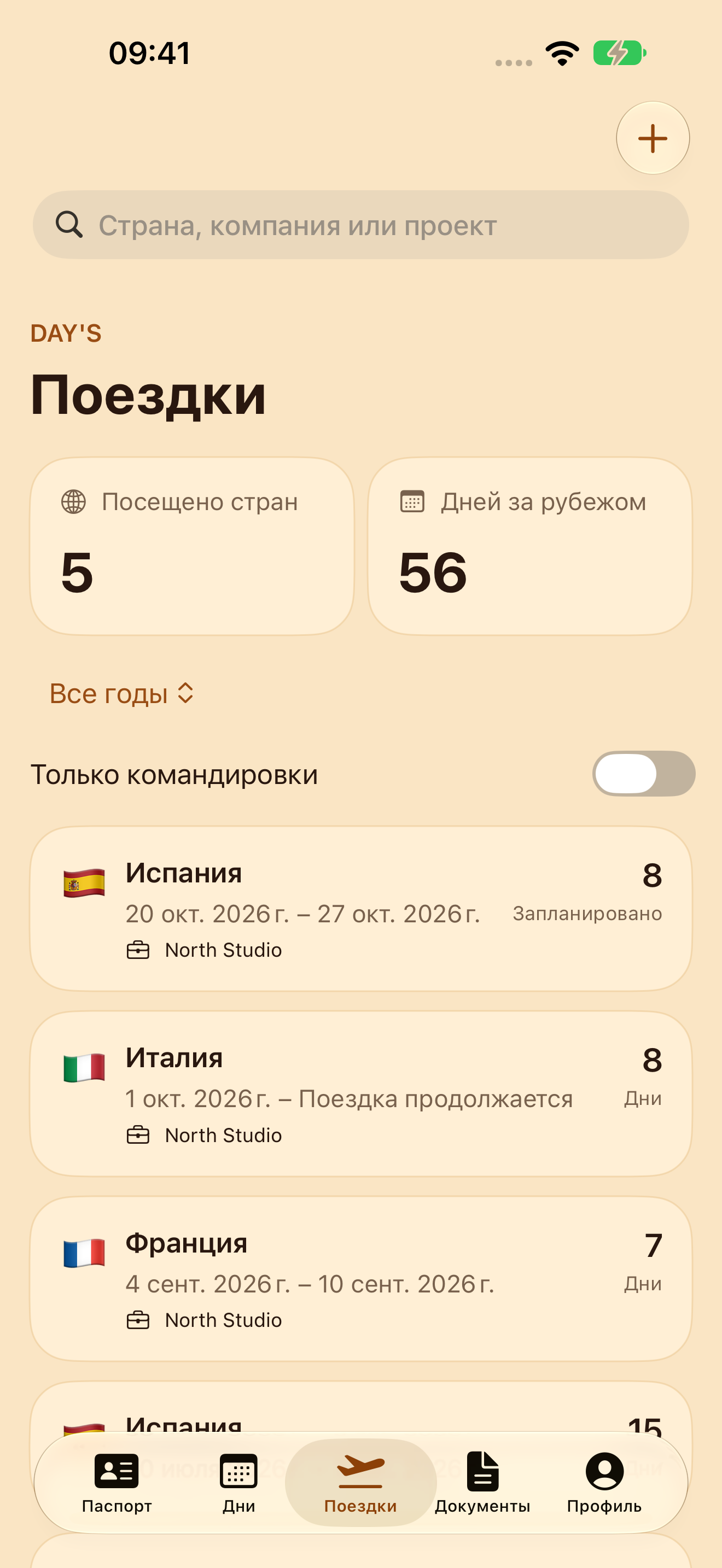 История поездок
