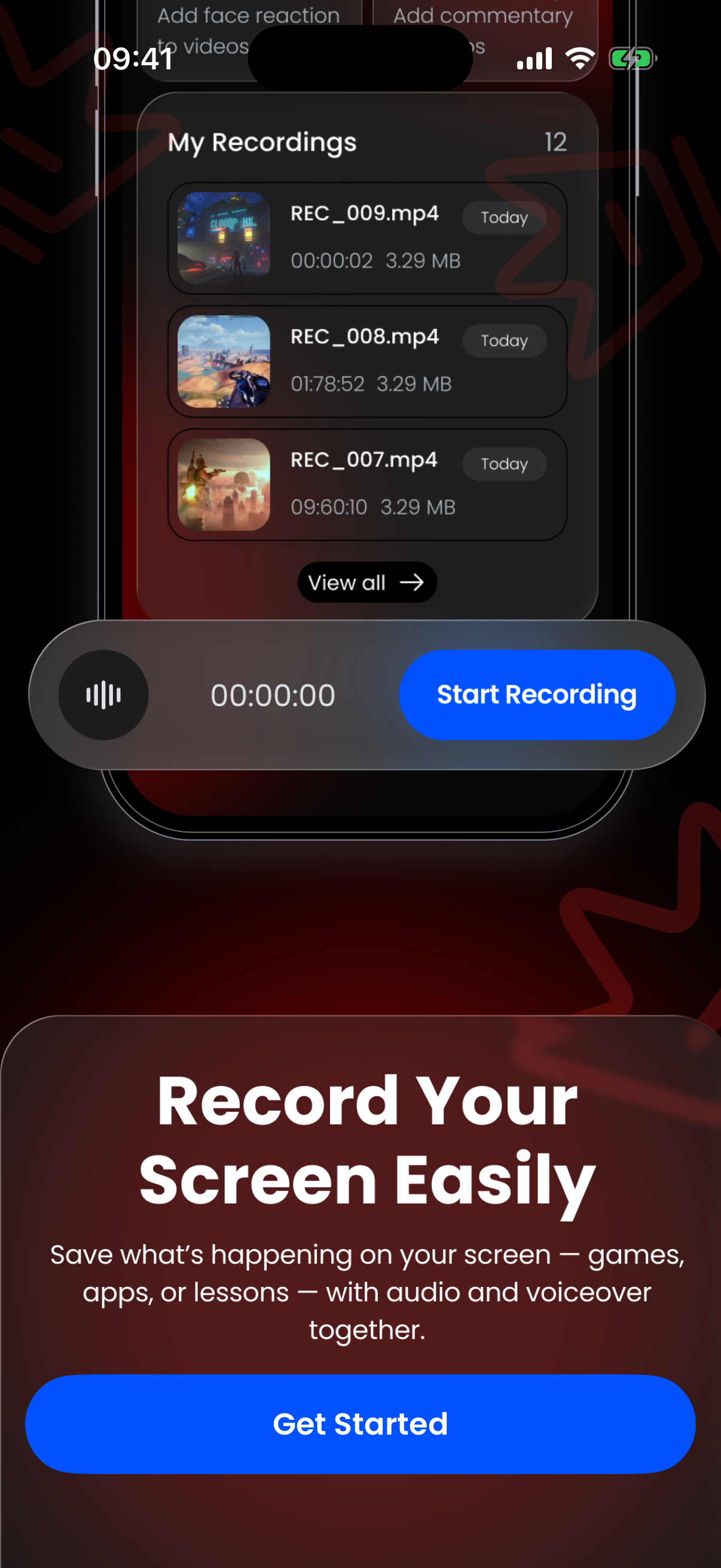 ClipCast Recorder app screenshot