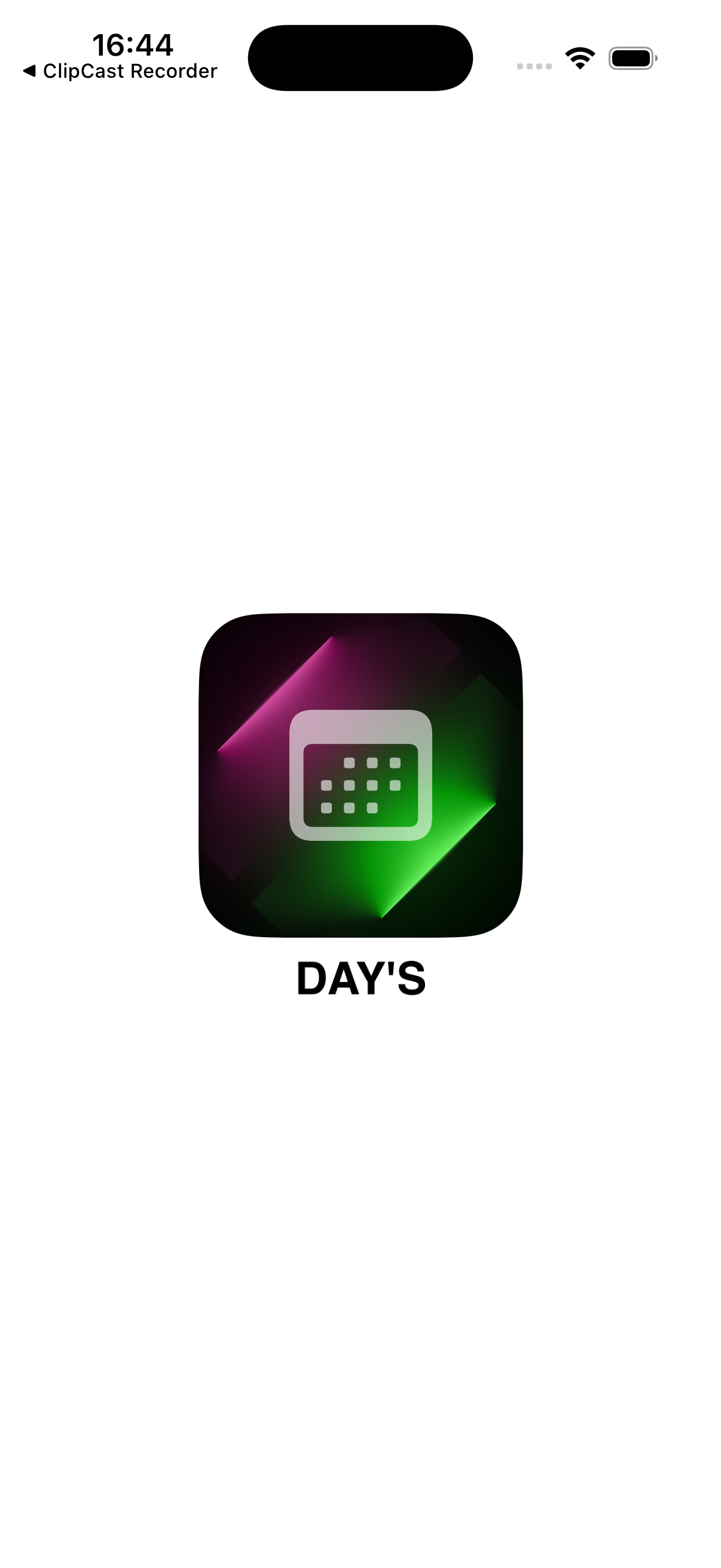 Days launch screen