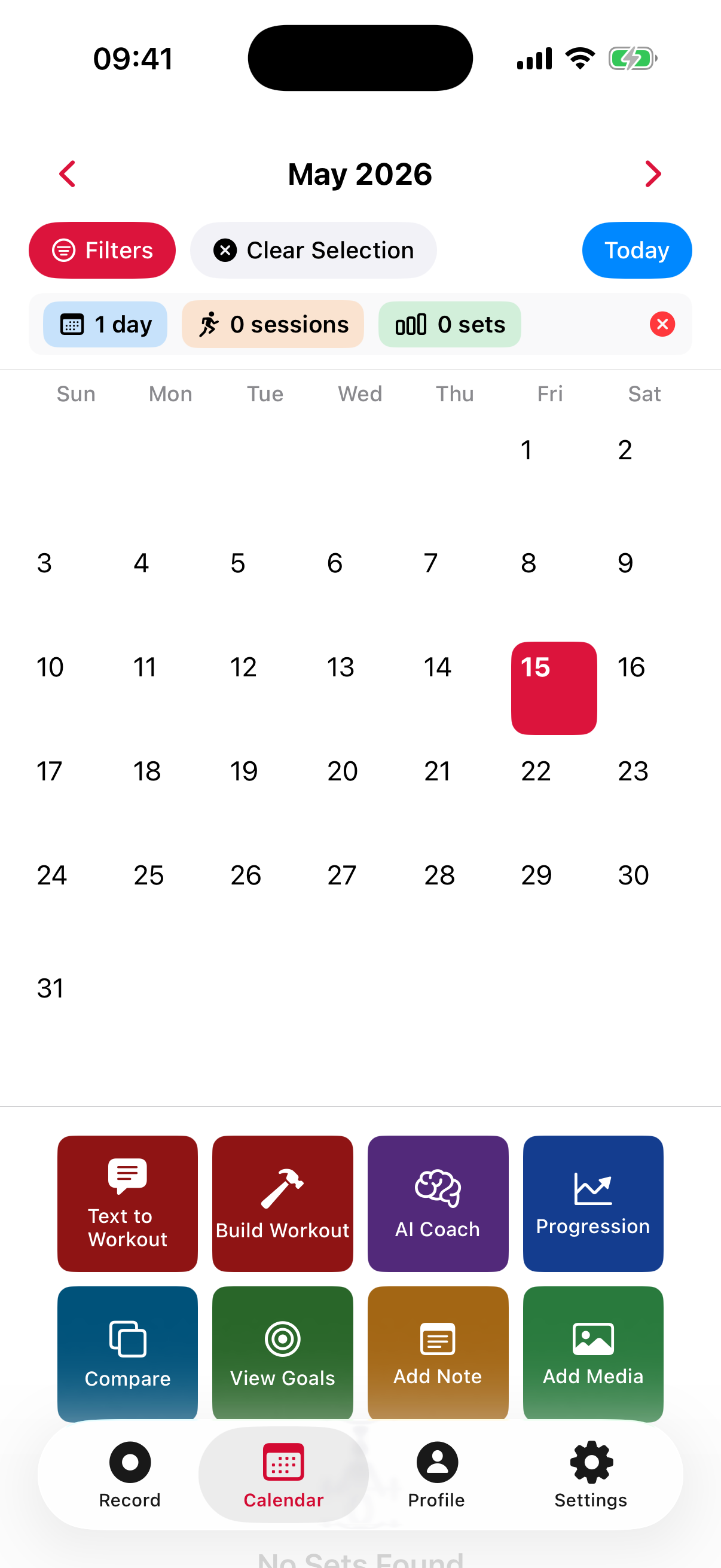 DetecFit calendar and workout tools